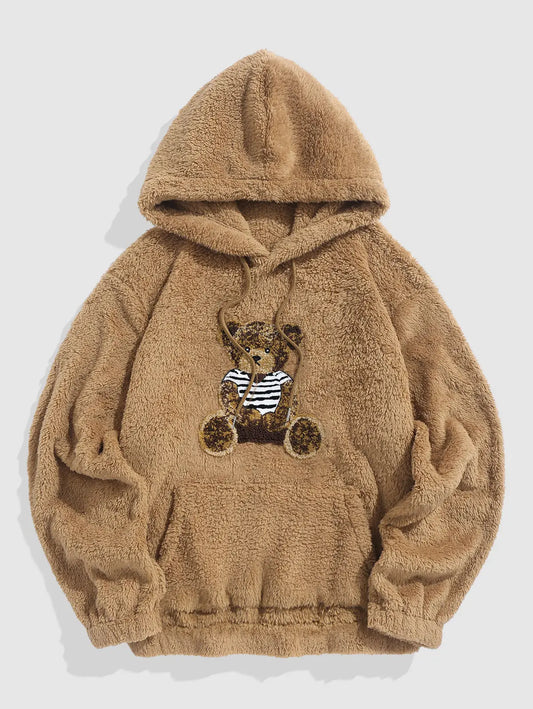 Arie - Pluizige faux teddy hoodie