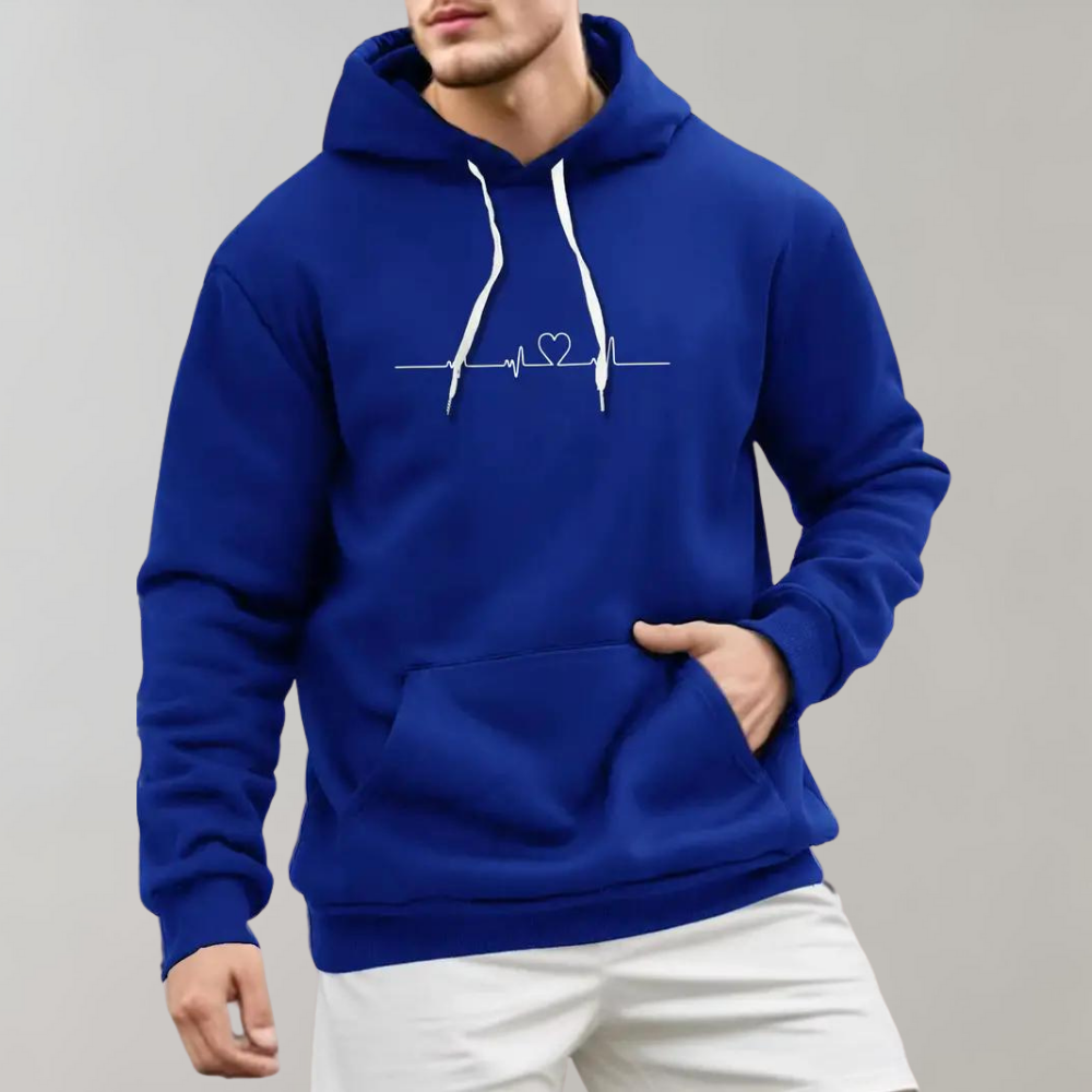 Micha - Herenhoodie met hartjesprint